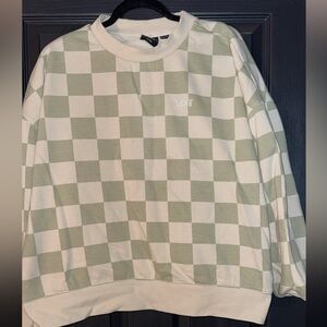 Vans Green and Cream Checkered Pullover